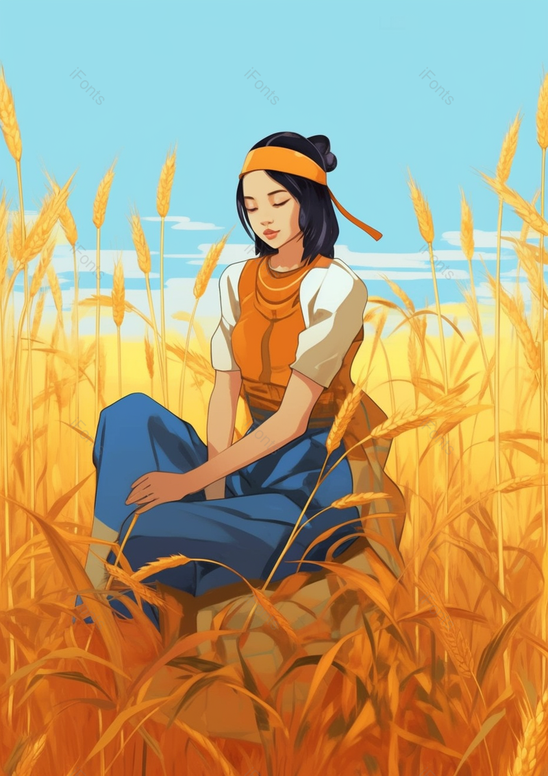 秋天节气人物女生插画背景,插画/手绘图,插画/手绘图库,插画/手绘图下载,插画/手绘